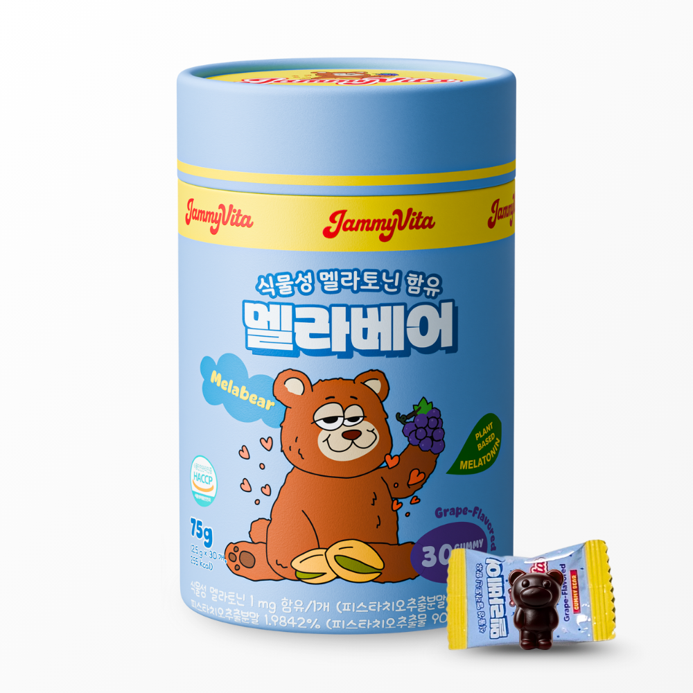 자미비타 식물성 멜라토닌 젤리 멜라베어 어린이 멜라토닌 30구미, 1개 제품 이미지