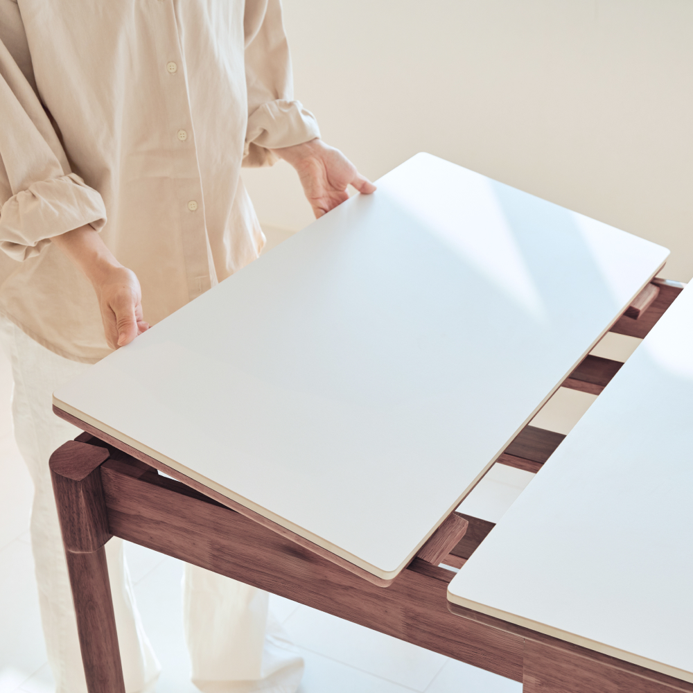 NOON 우디 원목 세라믹 확장형 4인용 6인용 포세린 식탁 1200 1600