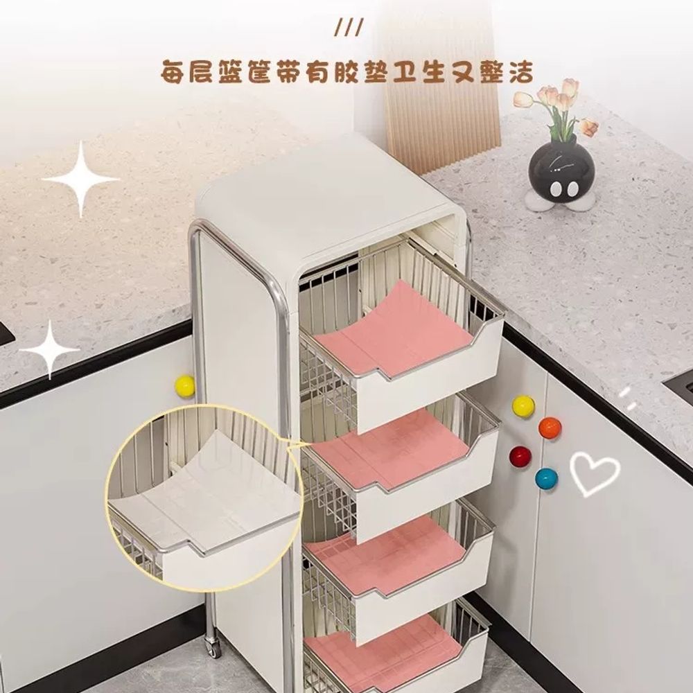 회전수납장 이동식 다용도 거실 스탠드 보관함 정 A. 다음과 같은 너비는 43.2cm입니다 - 상세 이미지 2