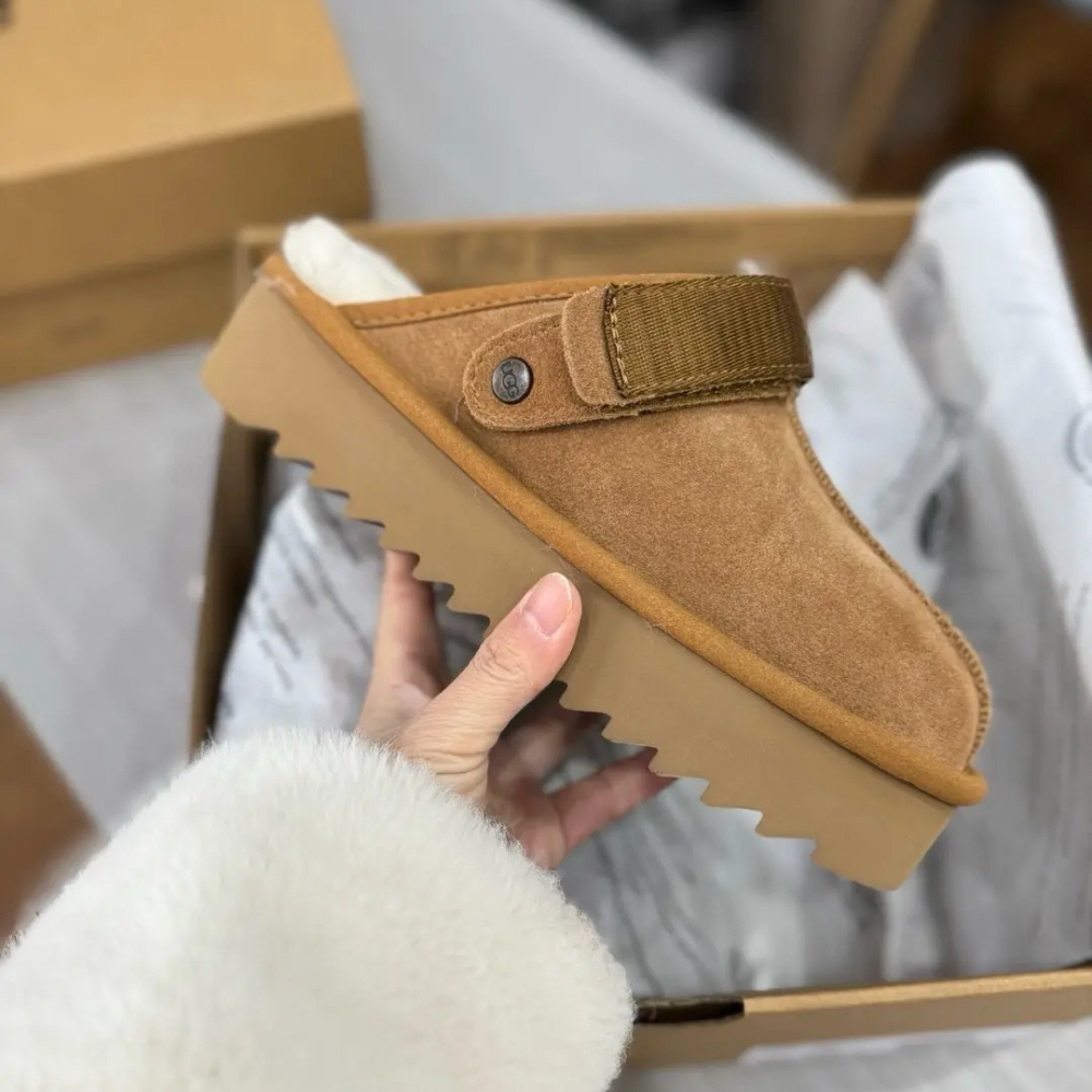 어그 미국 UGG 라나 클로그 플랫폼 여성 키높이 방한 슬리퍼 다크 브라운 1166734-CHE - 상세 이미지 5