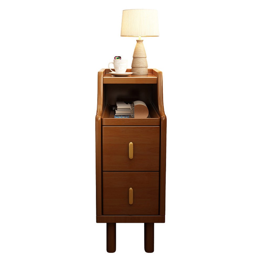 폭좁은 원목 원목색 슬림 20cm 전실목 틈새장 선반 침대 틈새수납장 거실 - 상품 이미지