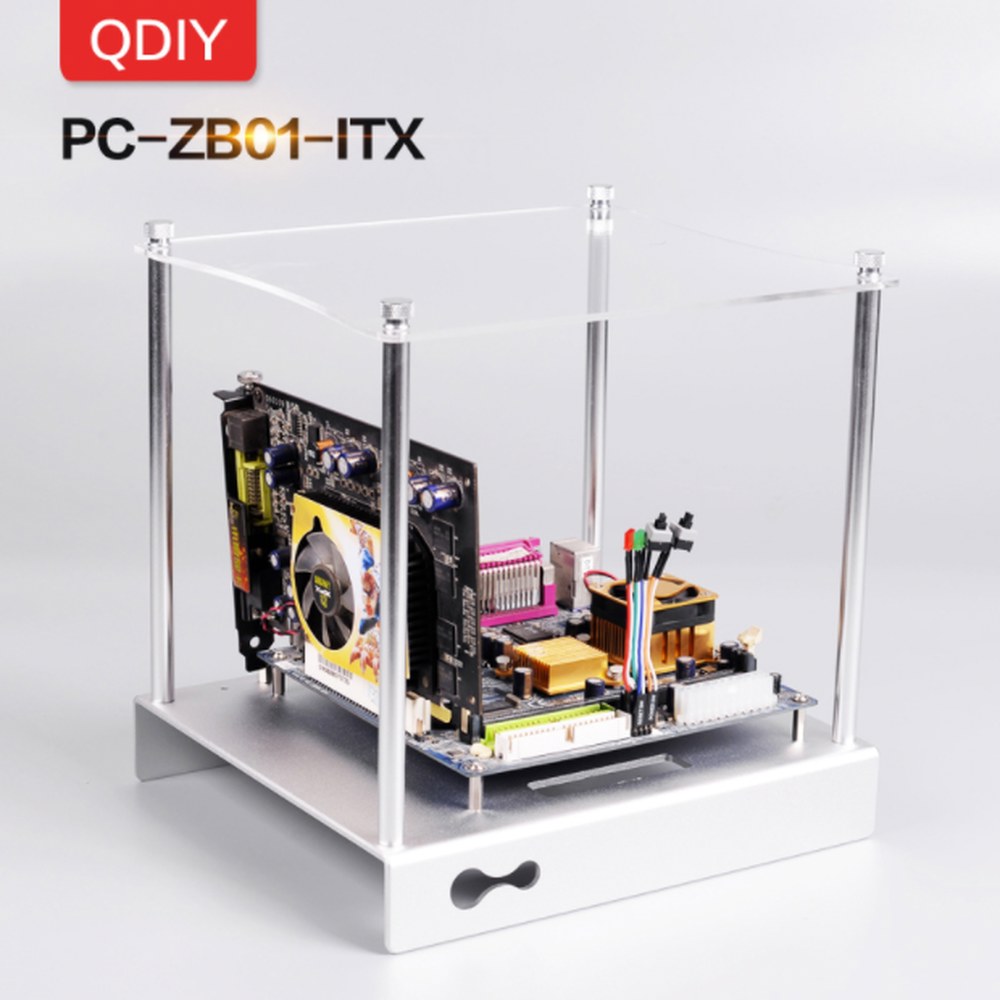 플레이어 YJDY20 실버 미니멀 거치대 QDIY PCZB01ITX ATX PCZB01 ITX 상부 검정 - 상세 이미지 2