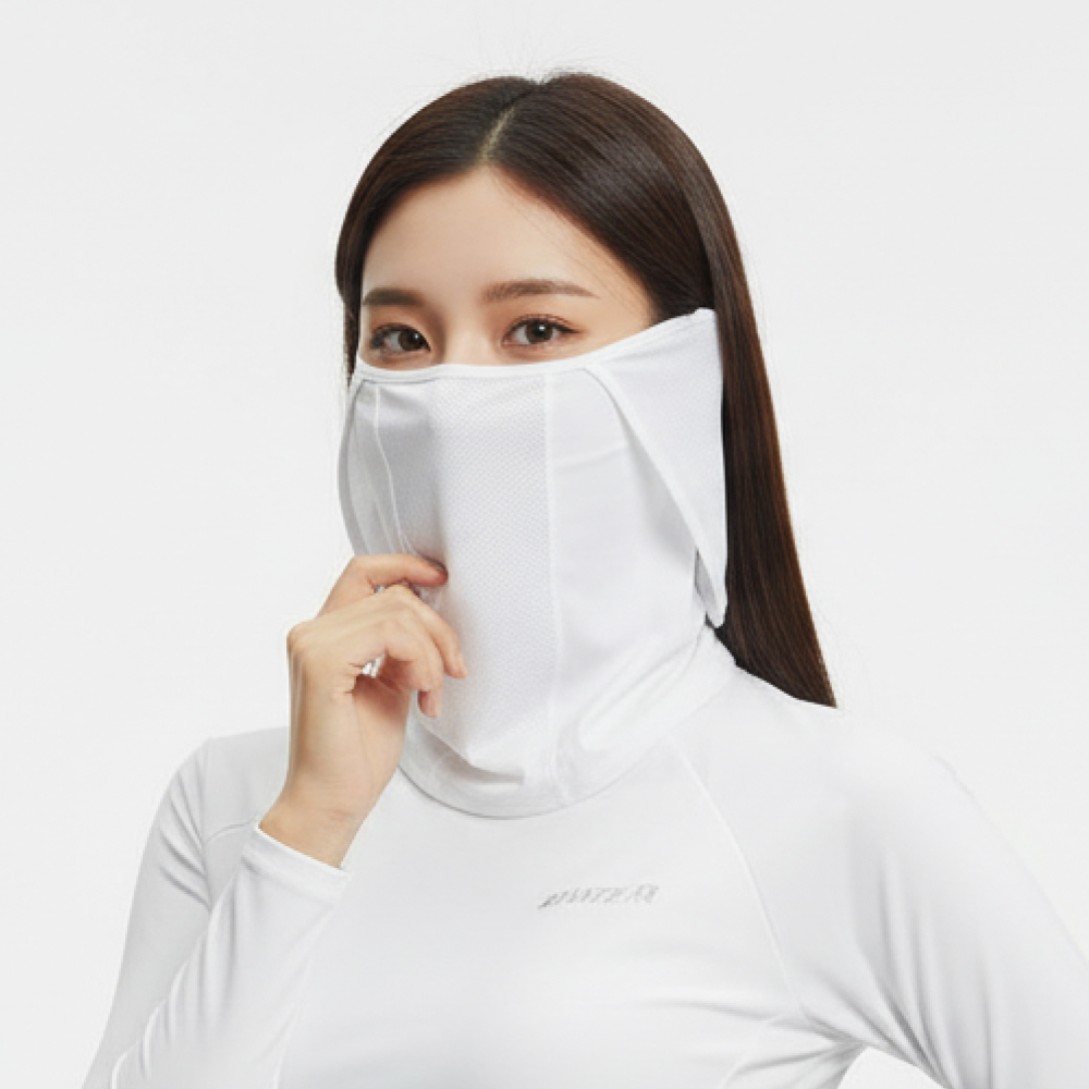 가드맨 골프마스크 자외선차단마스크 얼굴햇빛가리개 귀덮개 러닝 와이즈핏 S, 플러스 화이트 - 상세 이미지 2
