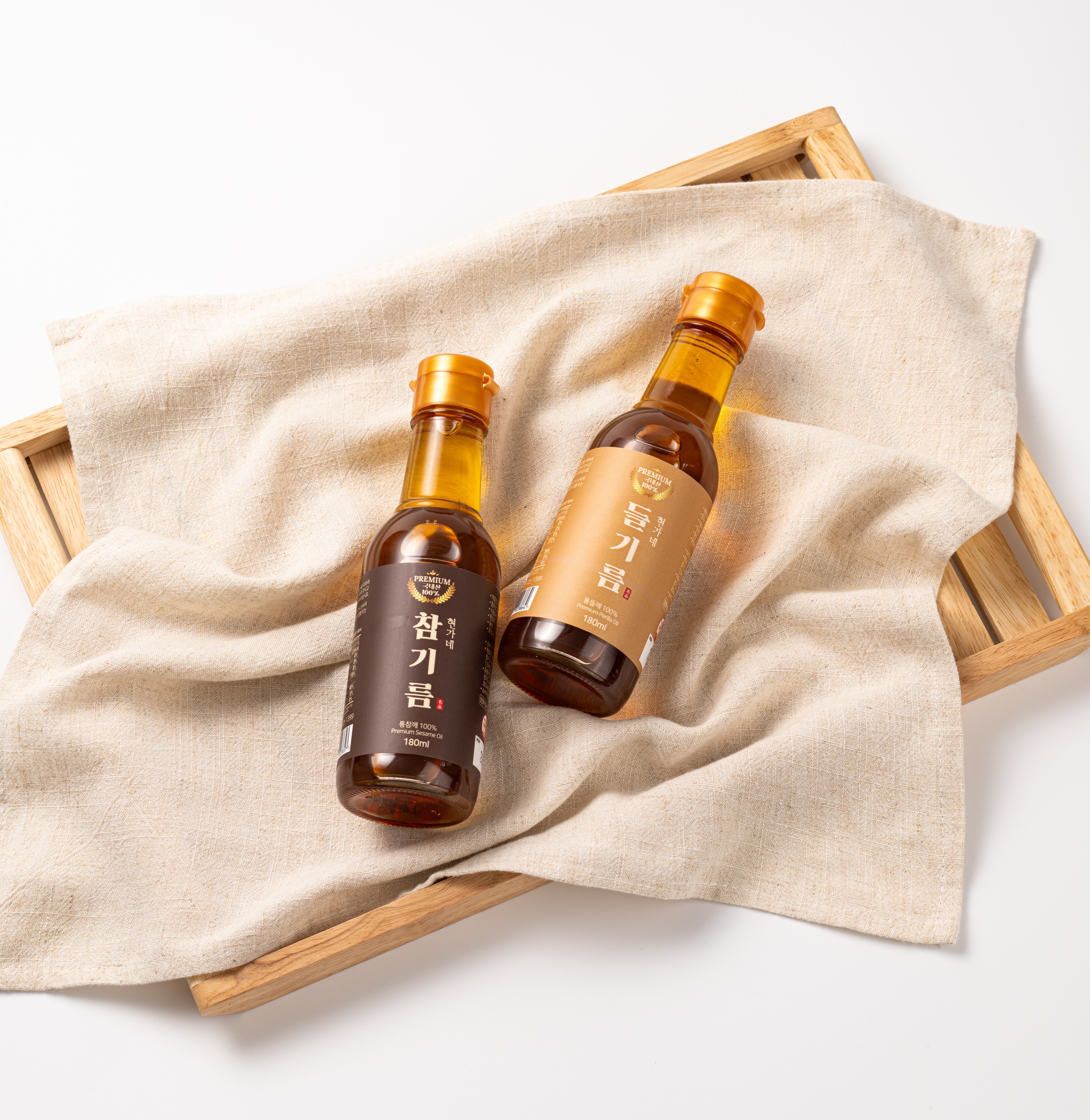 (3세트) 현가네 100% 국산 통깨 저온압착 참기름 180ml + 들기름 180ml 세트 - 상세 이미지 4