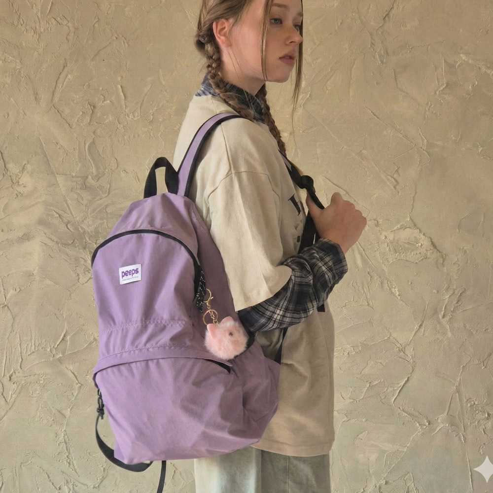 Standard Backpack (Large) 경량백팩 폼버디키링 포함 BEIGE - 상세 이미지 2