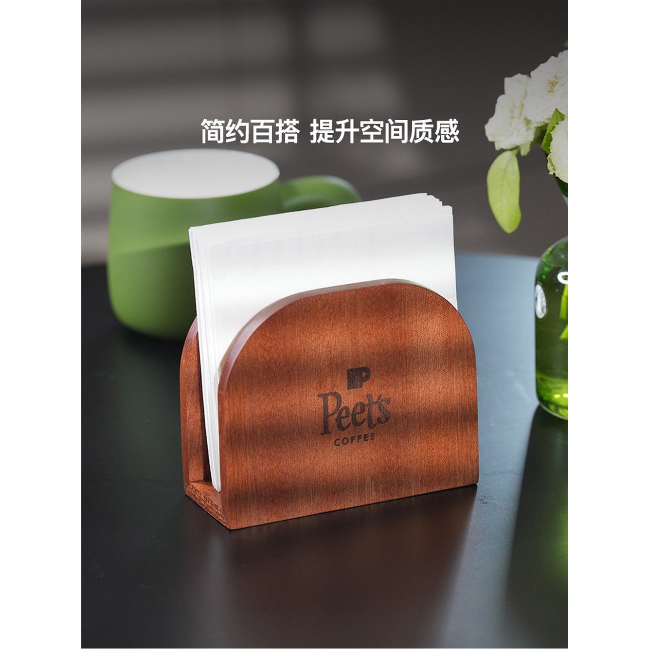 오단목 아카시아 티슈 목재 나무 1PC 수입 주방용 실내외용 달린 커팅 홀더 알레 손잡이 수입 오단목 티슈 홀더 - 상세 이미지 3