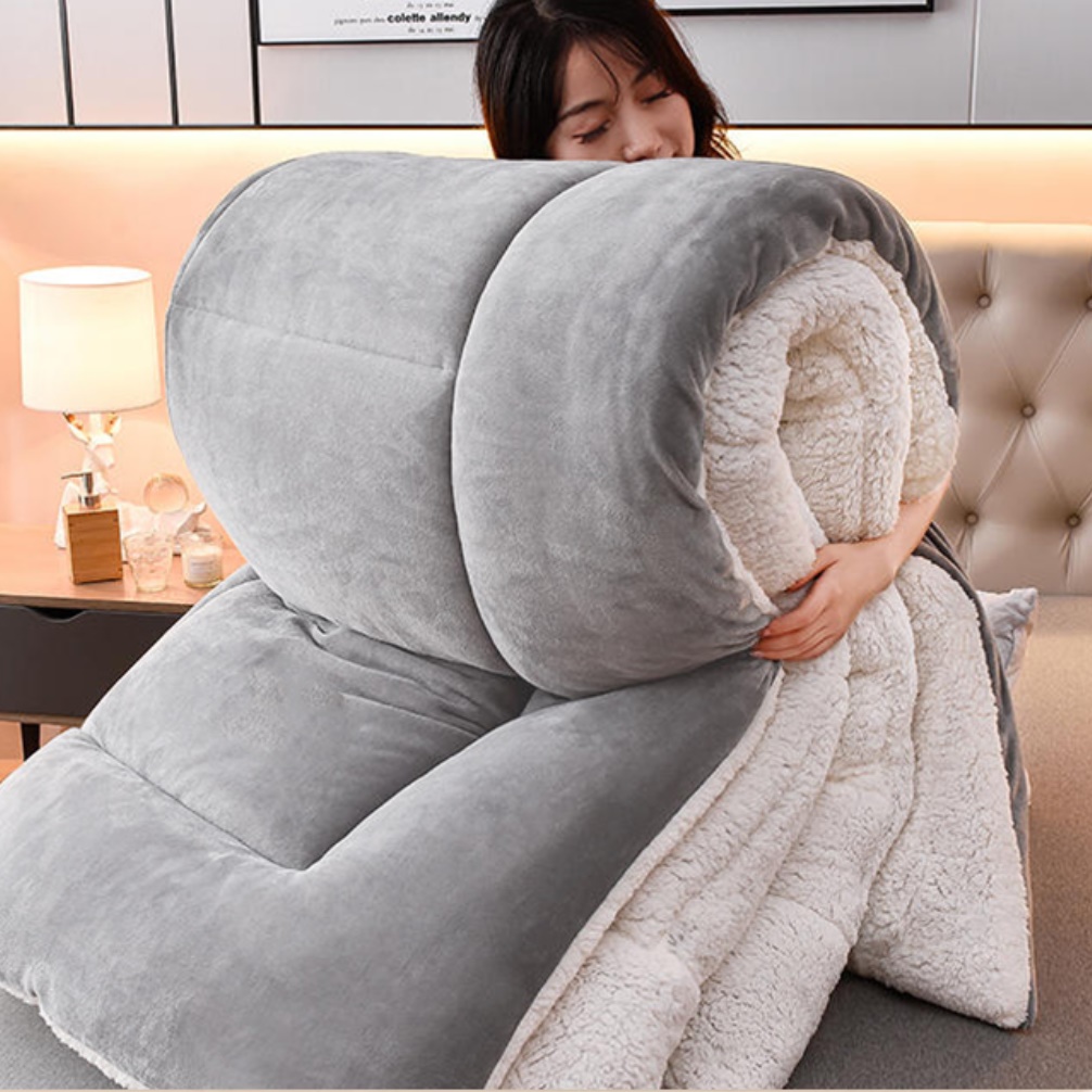 자가발열 양털이불 커버 양면 발열 이불 커버 홈쇼핑 신혼부부 따뜻한 두꺼운 겨울 침구