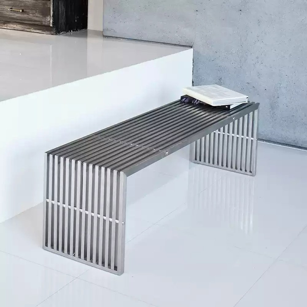스테인레스 칼라일 긴의자 방수 D40 42cm W40 높이 120x40x45cm 스몰 공원 벤치 카페 등받이 벤치의자 야외벤치 칼라일 스몰 벤치 W40 D40 42cm - 상품 이미지