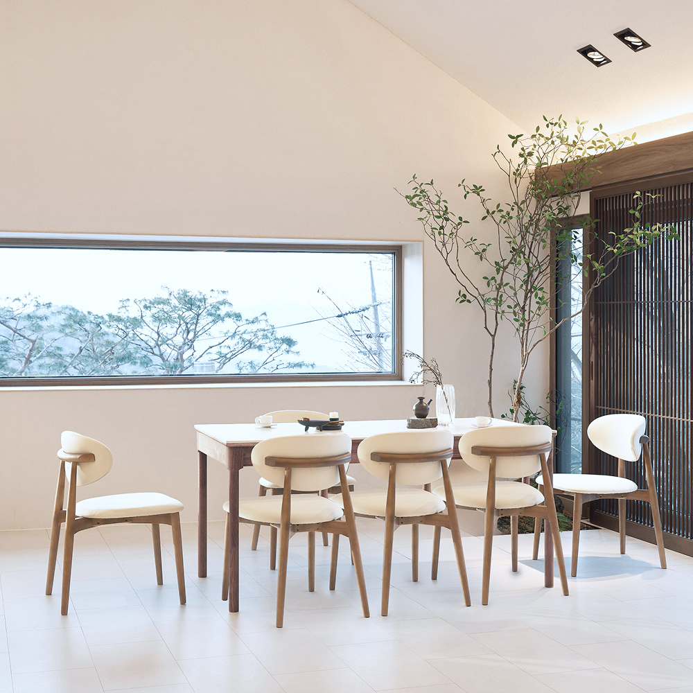 NOON 우디 원목 세라믹 확장형 4인용 6인용 포세린 식탁 1200 1600