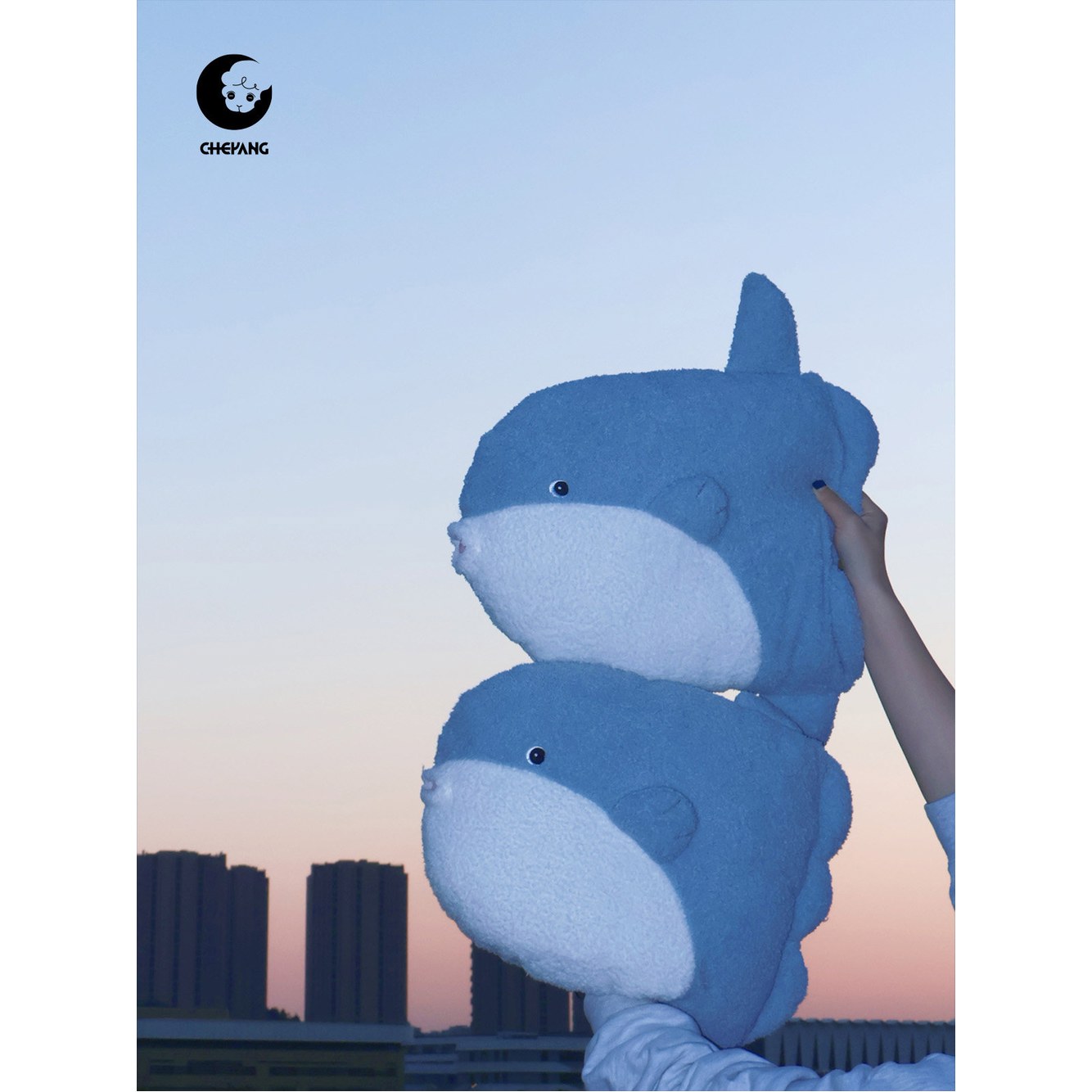 샤크 66cm 더글라스 상어 생물 백상아리 실비상어 라이트블루 베개 라이트블루 - 상세 이미지 3