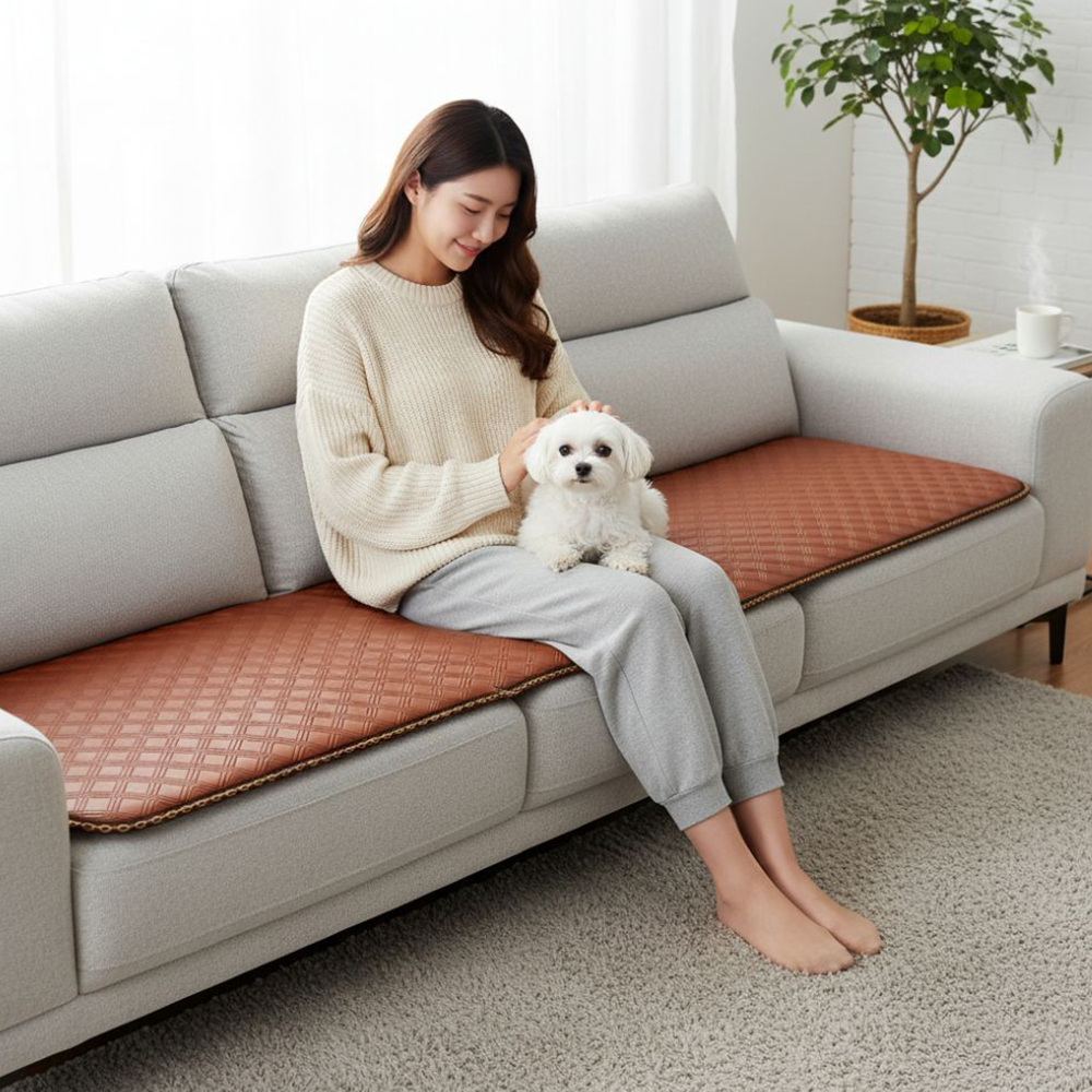 3H 한일온열기 그래핀 탄소 카본 전자파차단 두꺼운 전기방석 쇼파 온열 캠핑 차박-다이아 3인용 50x140 제품 이미지