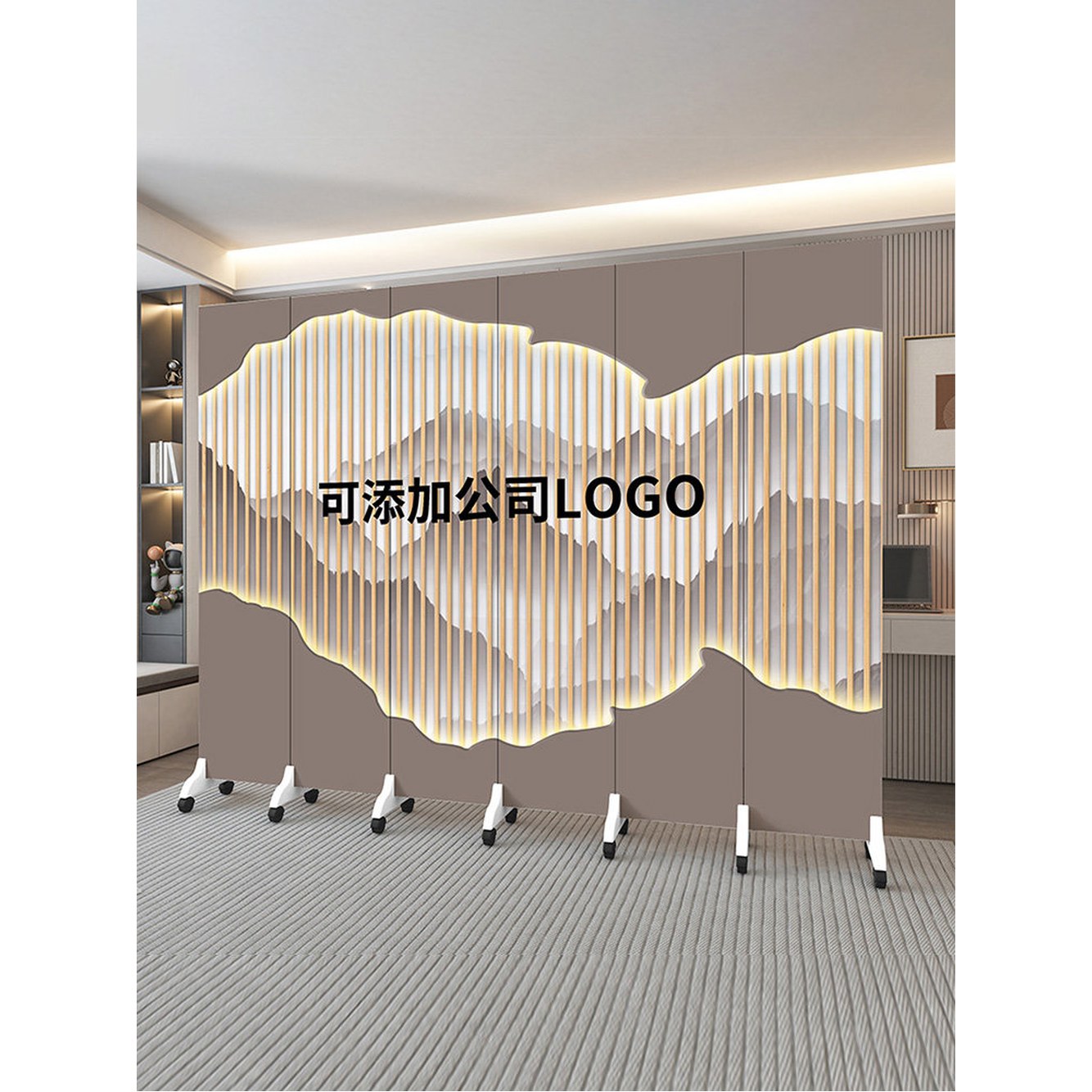 그레이 가벽 파티션 접이식 240x180cm 종이 식당 장 병풍 사무실 나무 가벽제작 1 한짝 비침방지사이즈 폭40cm 높이200c - 상세 이미지 3