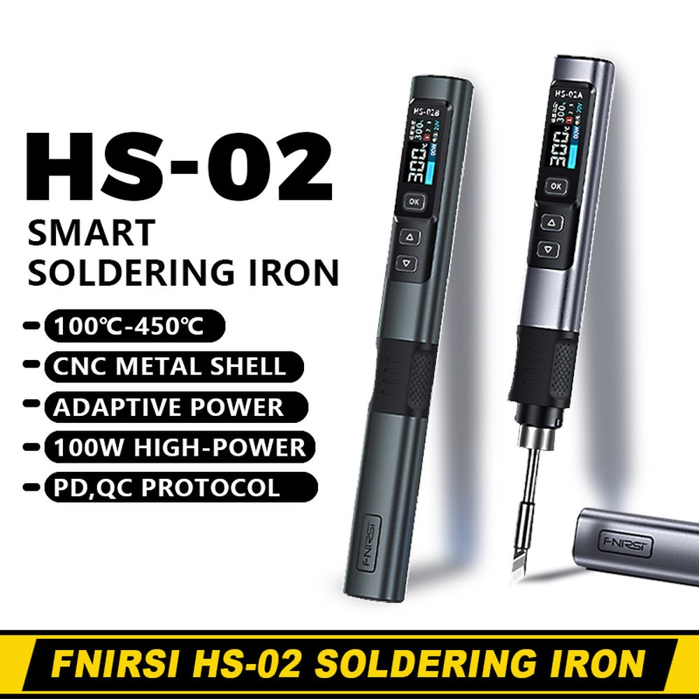 납땜 슬립 100W 수리 HS PD100W 디스플레이 용접안경 450 재작업 100 다리미 EU 화면 스마트 02A 휴대용 도구 스테이션 IPS FNIRSI 컬러 02 - 상품 이미지
