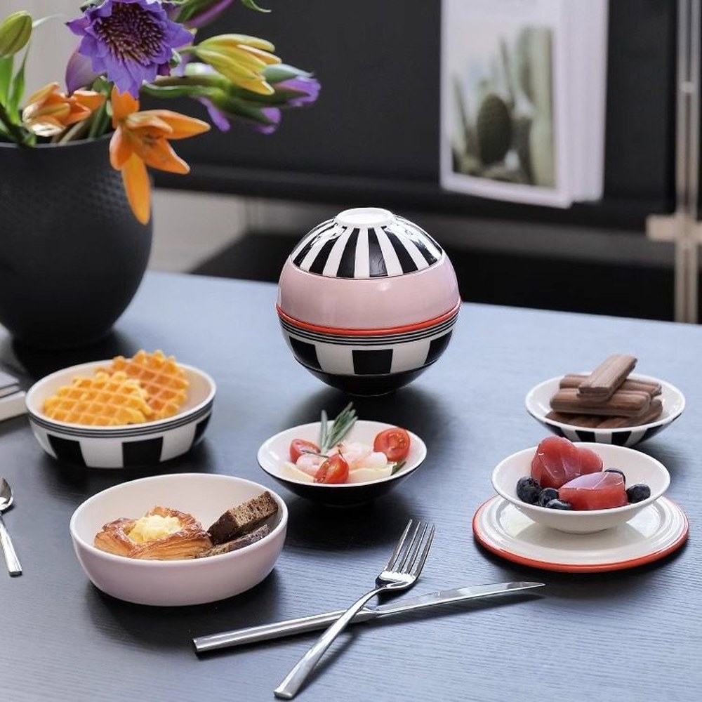 세트 14cm 5개 그릇 Boule 미니라블식구 블랙화이트 Memphis 건 한 달항아리 한 건 미니라블식구 블랙화이트 - 상세 이미지 2