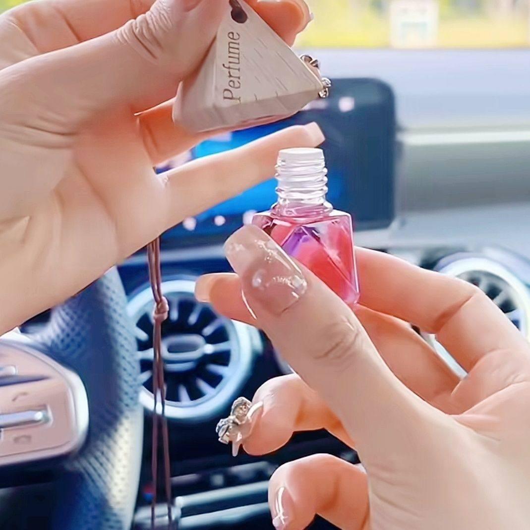 차량용 방향제 디퓨저 유리병 목재뚜껑 걸이형 인테리어 소품 비정형 코롱 플로럴 향기 - 상세 이미지 3