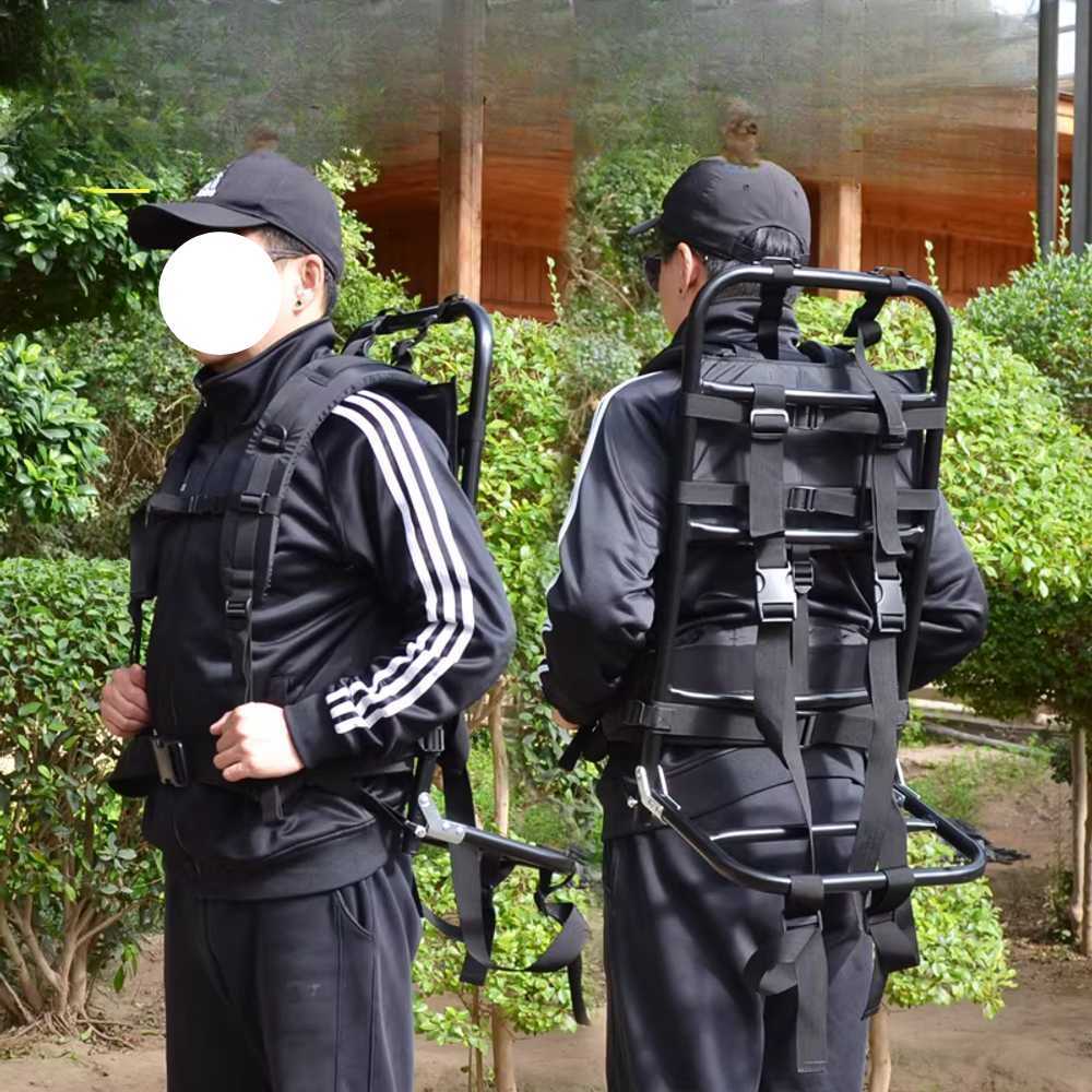 등짐용 알루미늄 캐리어 지게 등산 낚시 농기구 운반 블랙-접이식 - 상세 이미지 3