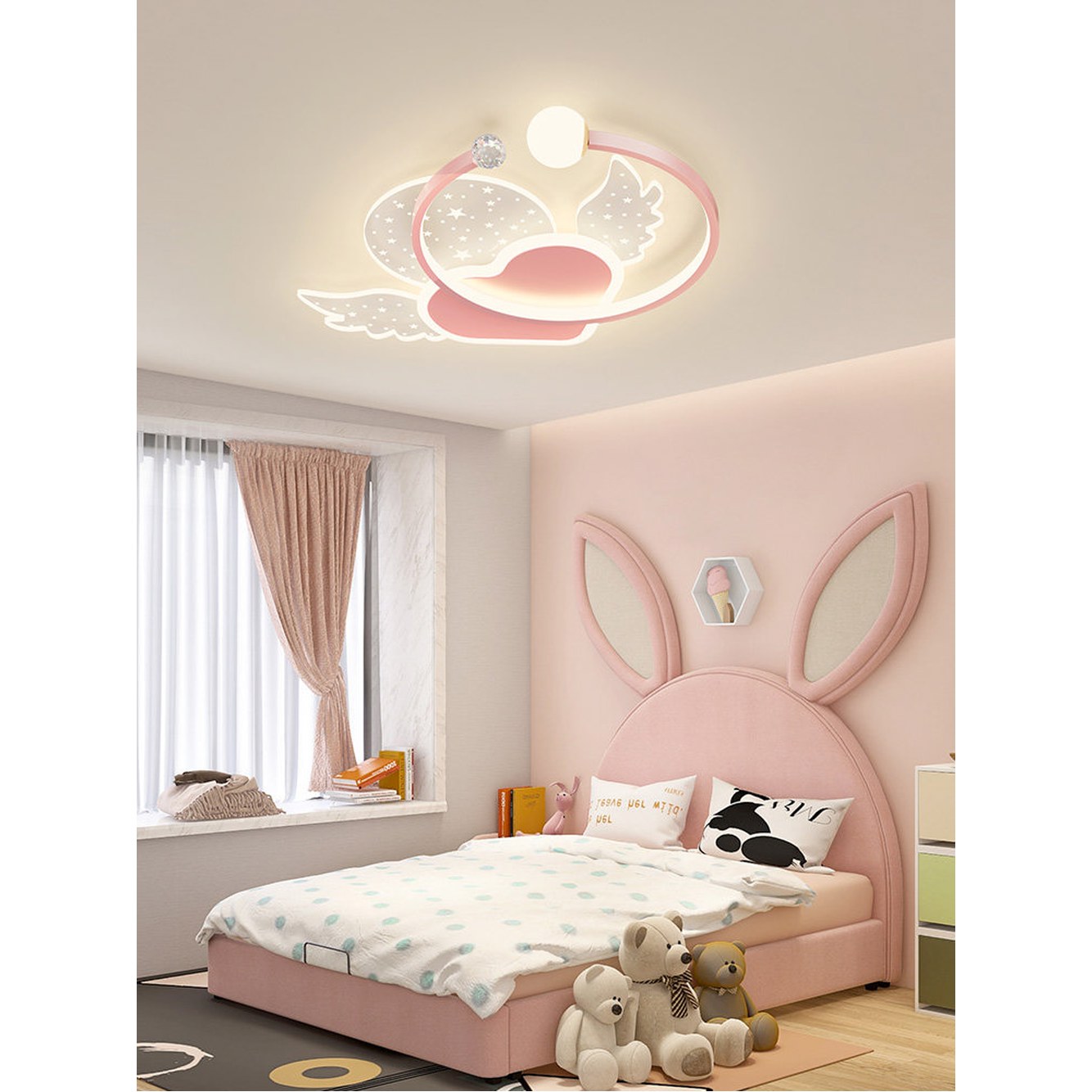 LED 방 천정등 천장등 아이방 하트 조명 핑크 45CM 화이트라이트 - 상세 이미지 2