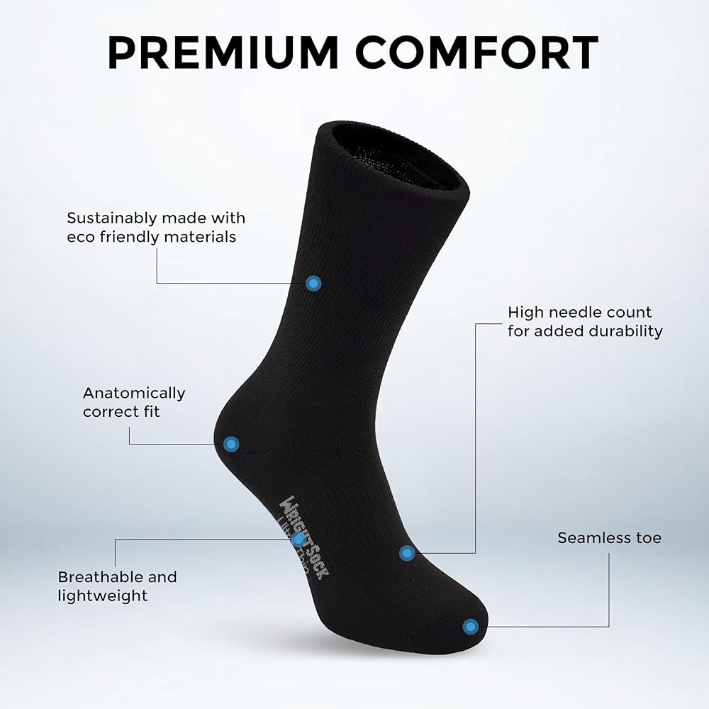 Wrightsock 남성 및 여성용 울트라 조절 러닝 - 씬 3팩, 수분 기능이 미국산, 화이트 양말 운동용 있는 XL 크루 Black X-Large - 상세 이미지 3
