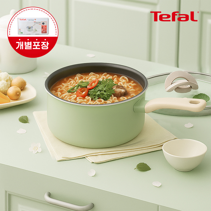 [옵션] 인덕션 티타늄 1X 민트 블라썸 편수냄비 18cm - 상품 이미지