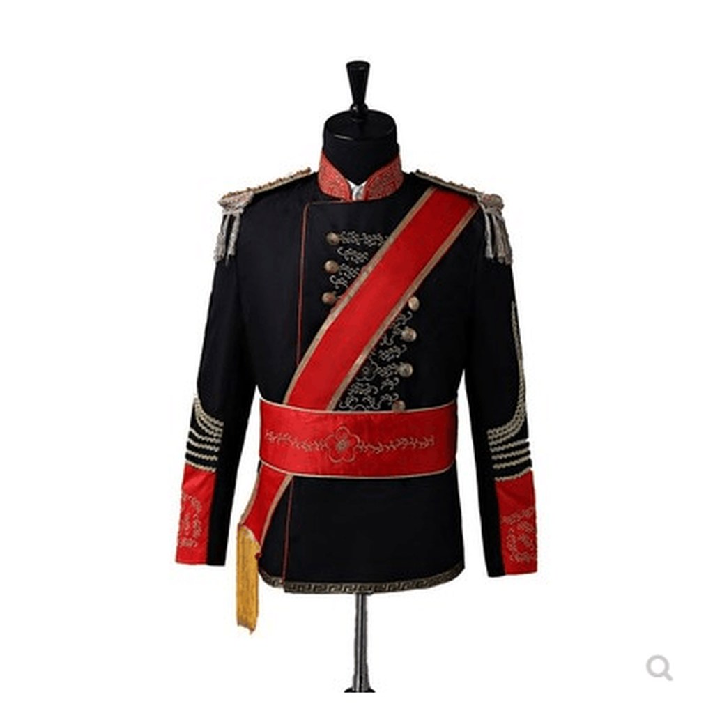 중세 블랙 공연 검은 무대 화보 군악대 제복 공연복 120cm 의상 150cm 표준 블랙 120cm - 상세 이미지 2