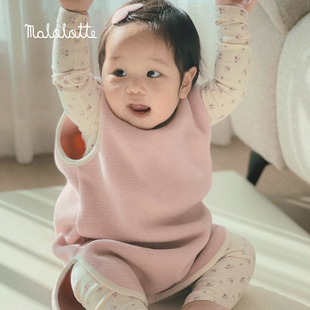마롤로뜨 아기 수면조끼 극세사 자수 아기 실내복 겨울 신생아 유아 수면잠옷 꿀잠슈트
