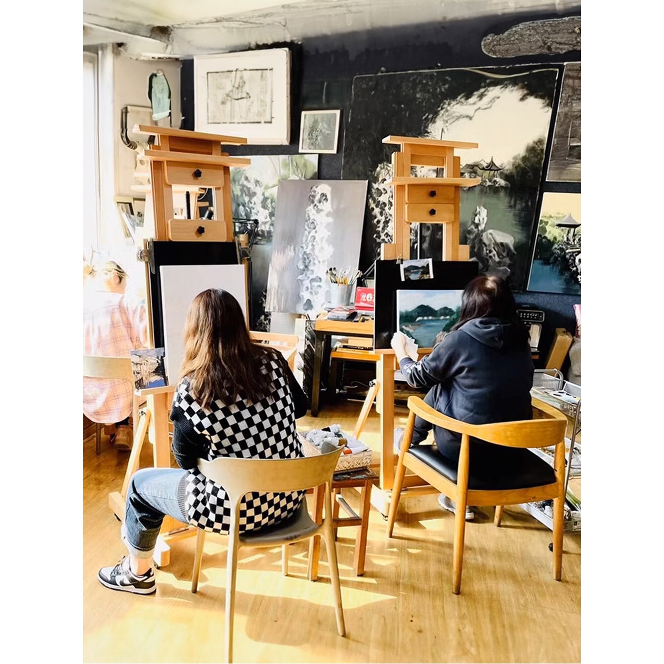 일반 수평 잉 미술용 책상 대형 이젤 원목 높이조절 싱글 싱글로커 초대형 스틱 그림 가용 원목 일반 싱글 스틱 - 상세 이미지 2