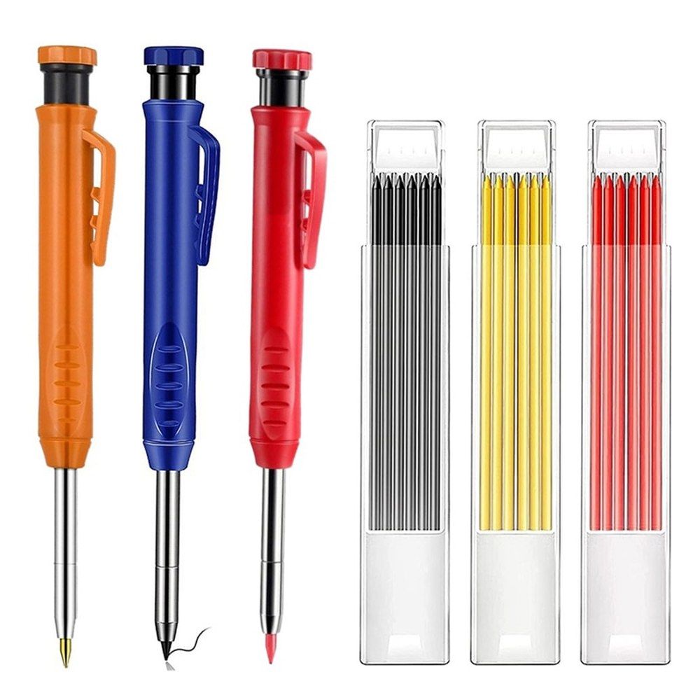 단단한 목수 건설 20mm 마커 스틸 흰색 개폐식 자 A. 빨간색 목공펜 1개, A. 2B - 상품 이미지
