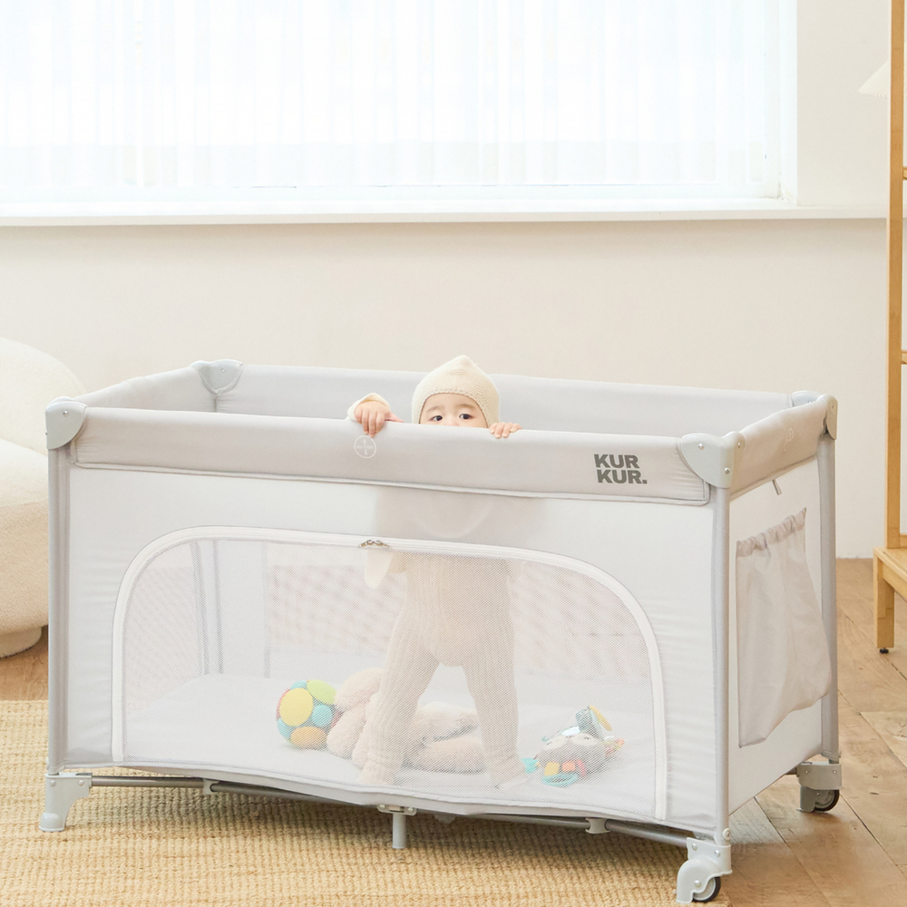쿠르쿠르 휴대용아기침대 접이식 이동식 신생아 유아침대