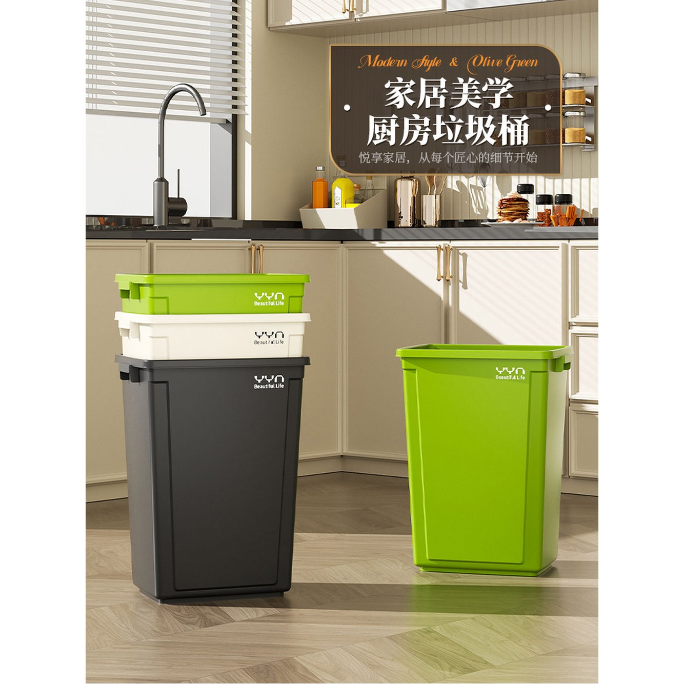 아보 60L 100L 직사각통 대형쓰레기통 대형 휴지통 20L 업소용 리터 대용량 쓰레기통 뚜껑없는 1 10L 그레이 블랙 직사각통 - 상세 이미지 2