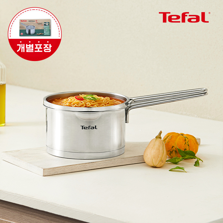 [옵션] 테팔 인덕션 스테인레스 노르디카 편수냄비 16cm - 상품 이미지