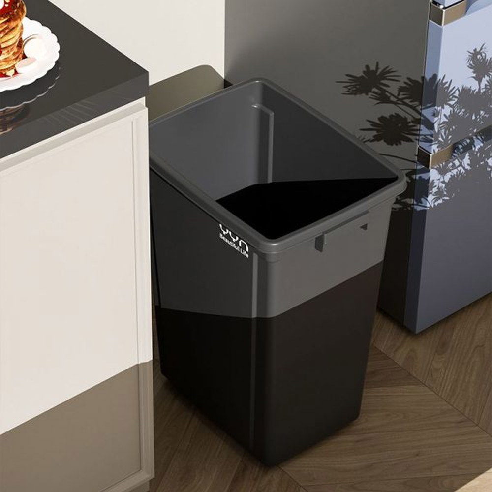 아보 60L 100L 직사각통 대형쓰레기통 대형 휴지통 20L 업소용 리터 대용량 쓰레기통 뚜껑없는 1 10L 그레이 블랙 직사각통 - 상품 이미지
