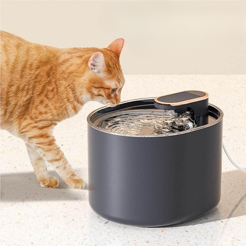 고양이 음수대 대용량 3L 스마트 자동 LED 센서 저소음 필터 순환 분수형 스테인리스 - 상세 이미지 3