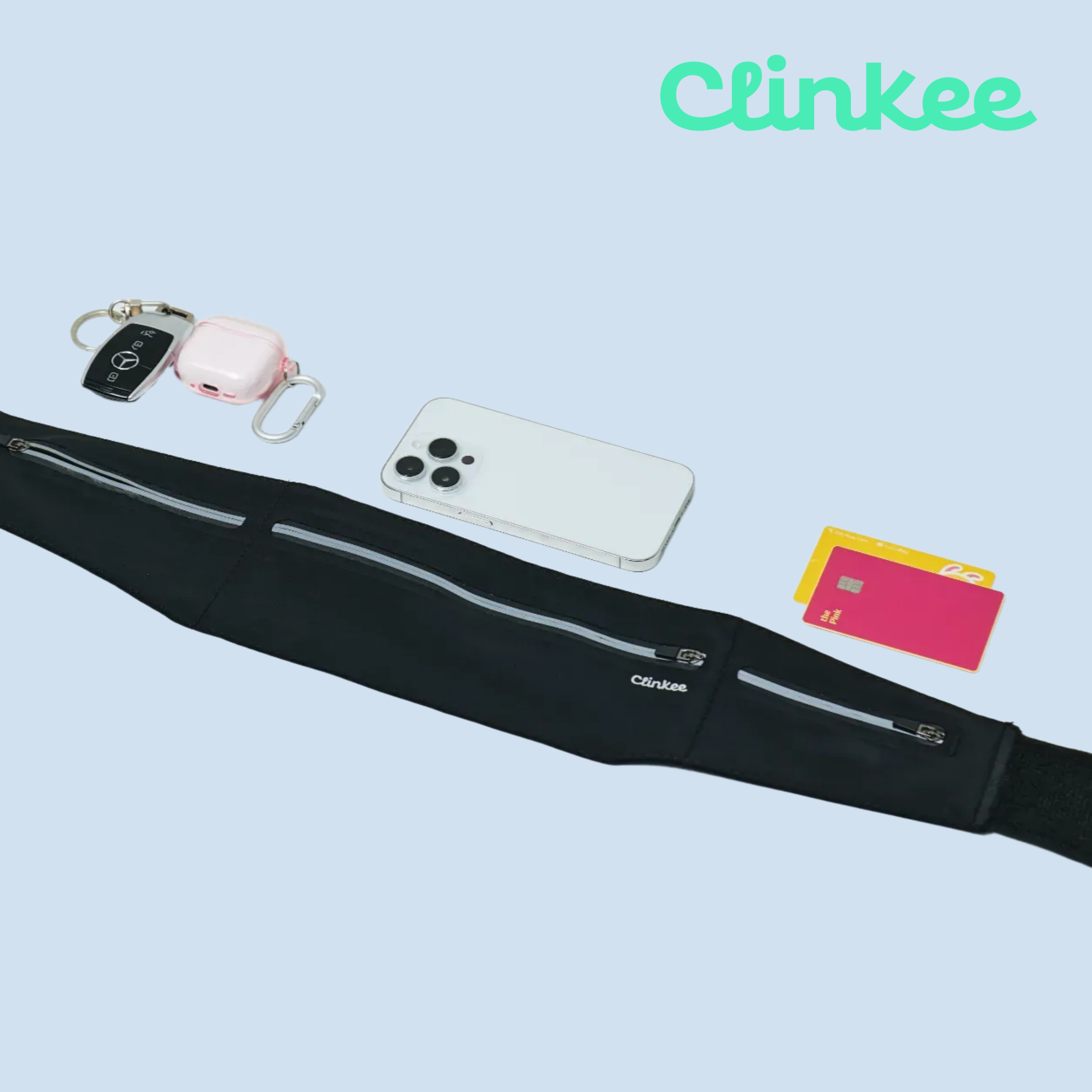 크링키 러닝벨트 마라톤 런닝용품 허리밴드 러닝가방 트레일 벨크로 장비 플립벨트 휴대폰보관 이미지 2