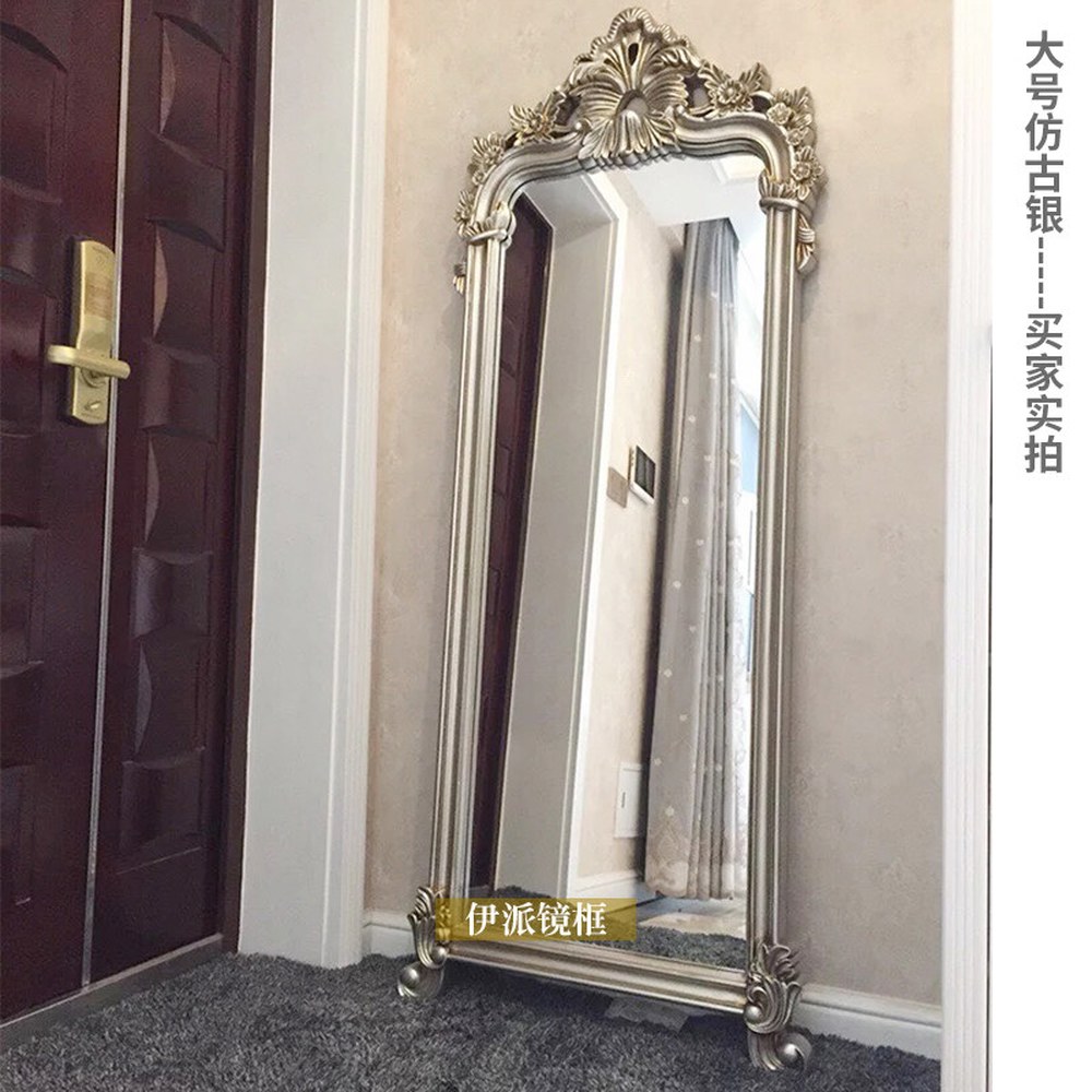 앤티크 69x122CM 포토존 스몰 기타 반대하다 드레스룸 엔틱 전신거울 실버 외틀 현관 미러 벽걸이 HD 웨이브 사각 울트라 웨딩샵 골드 - 상세 이미지 3