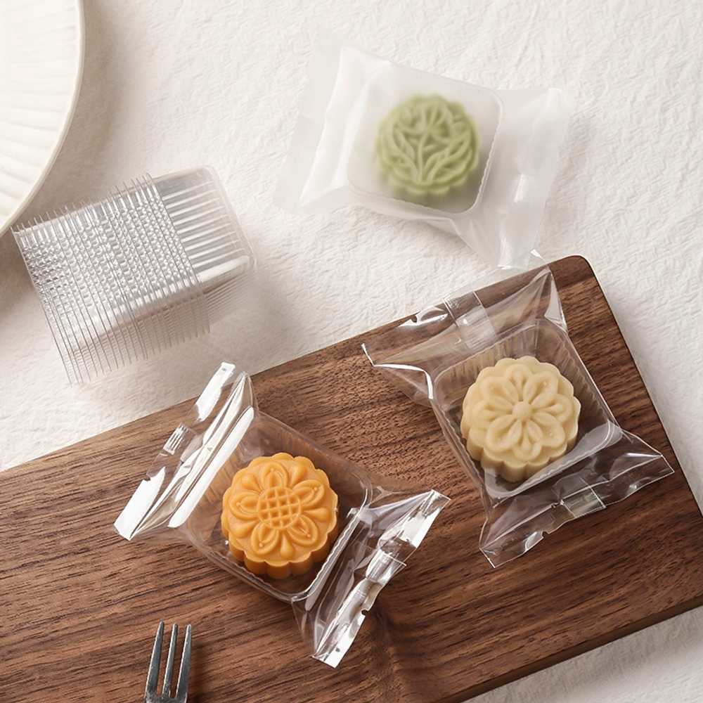 씰링 월병 떡 비닐 500set 약과 투명받침 투명기봉투 100매 7 10cm - 상세 이미지 2