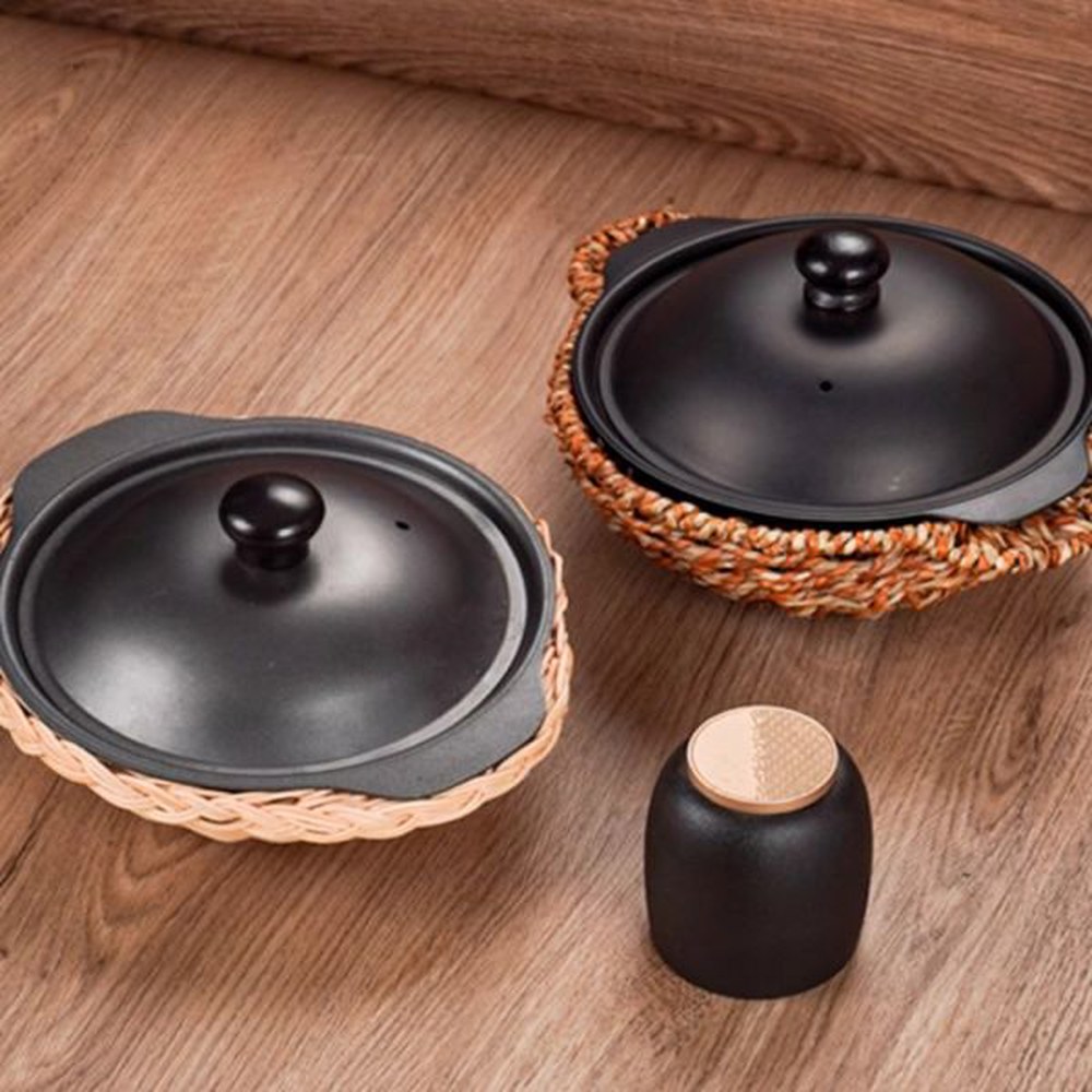 밥솥 전골냄비 16cm 인덕션 가마솥 양식 세라믹 2종 닭볶음탕 양수 찜기 가정용 솥밥냄비 뚝배기 대용량 등나무 바구니 18cm - 상세 이미지 2