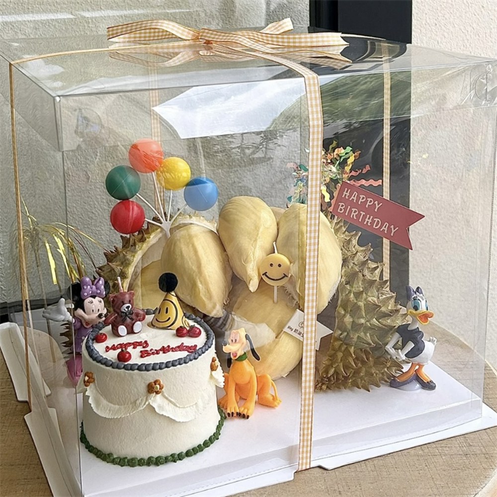 투명 포장 01 베이킹 18cmx20cm 덮개 케잌 상자 흰 답례품 4인치 5호 5세트 바탕에 단층 케이크 홑겹 커버 흰 바탕에 투명 덮개 4인치 홑겹 5세트 - 상세 이미지 3