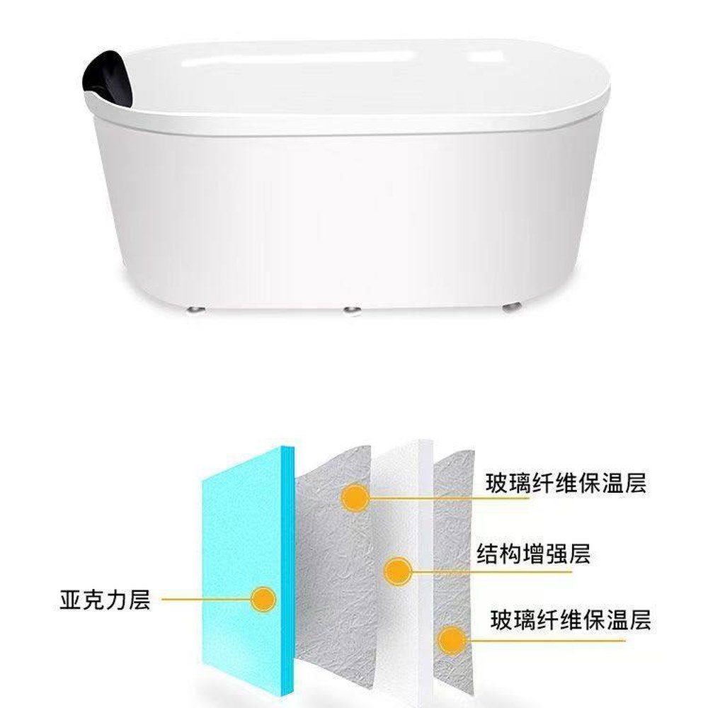 화이트 반신 모텔 소형 프랑코 1미터 욕조 유럽식 독립 작은 구조 이동식 1미터 독립 욕조 - 상세 이미지 2