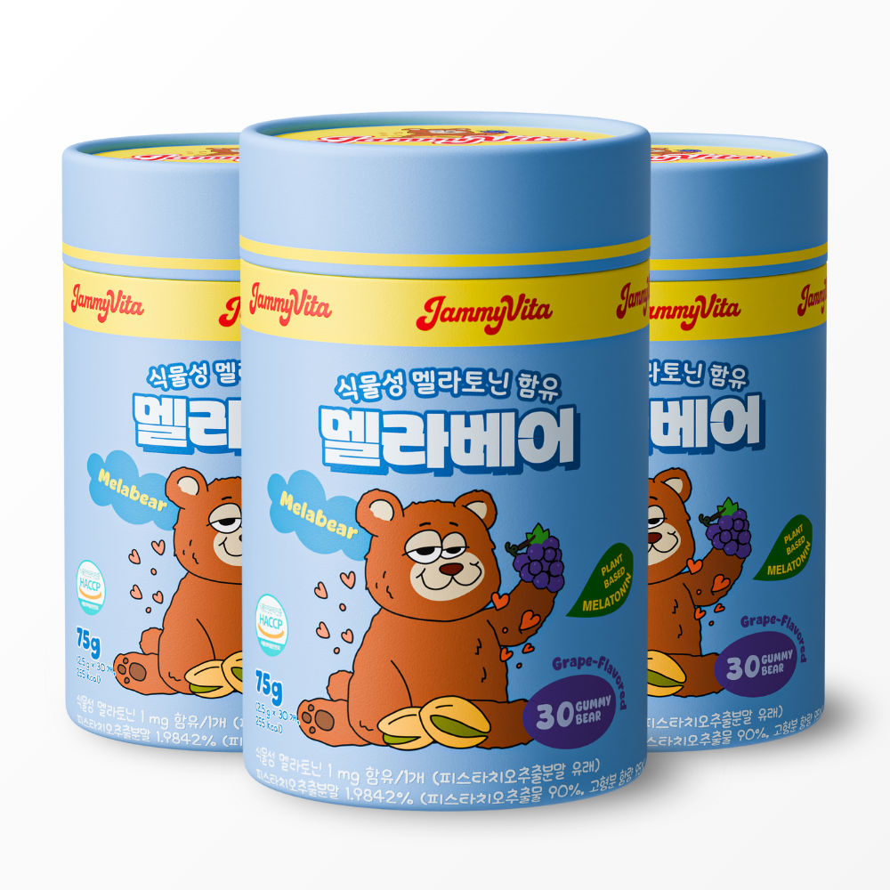 자미비타 식물성 멜라토닌 젤리 멜라베어 어린이 멜라토닌 30구미, 3개 제품 이미지