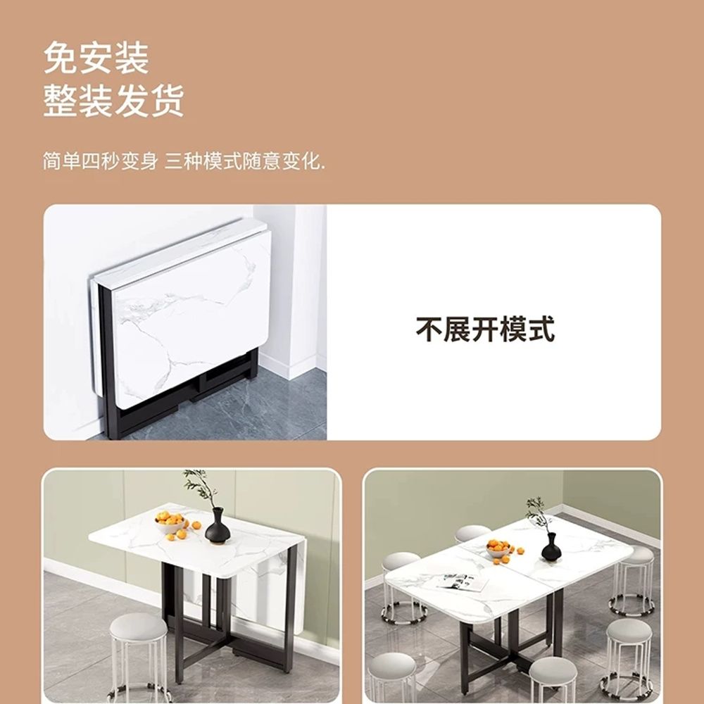 확장형 연장식탁 공간 원룸 주방 싱크대 테이 A. 가게주인 추천 100x60 로렌 블랙 대 이미지 6