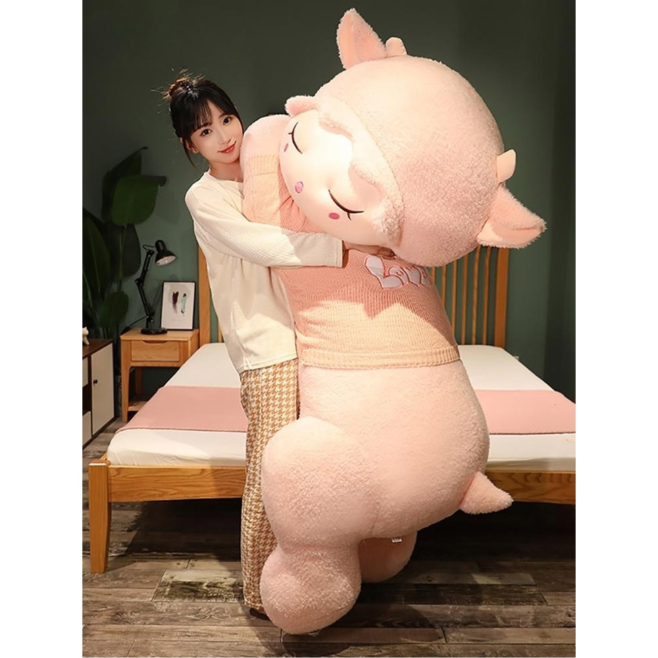 벚꽃가루잠자는 핫핫핫 눈 바디필로우 베개 특대형 6121792 안고자는인형 푹 롱쿠션 수면 80cm - 상품 이미지