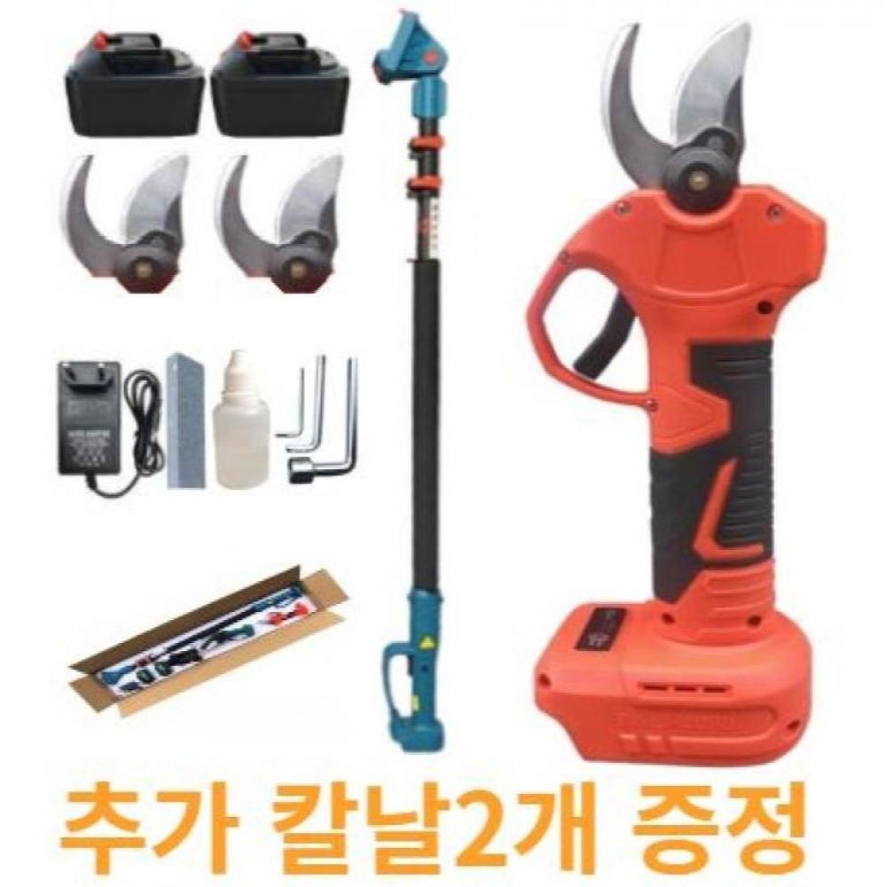 풀세트 전동가위 원예용 과수원 3 전지가위 머신 브러쉬리스가위 장대톱 강력 세트 5셀 가위 자체배터리 충전식 열매 고지 3 브러쉬리스가위 머신 자체배터리 - 상품 이미지