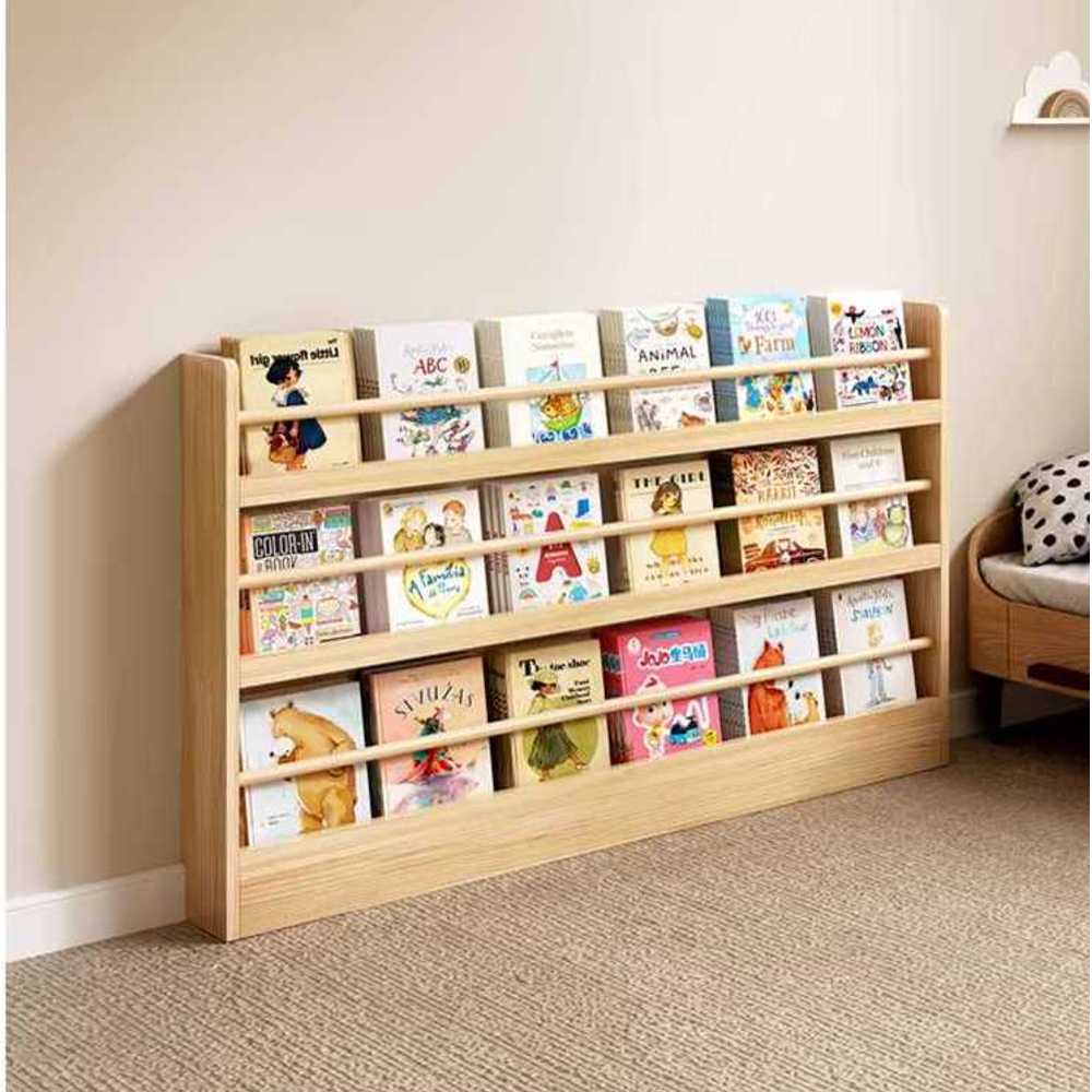 전시 책장 카페 서점 전면 진열 잡지 브로슈어 랙 90cm 5단 원목 - 상세 이미지 2
