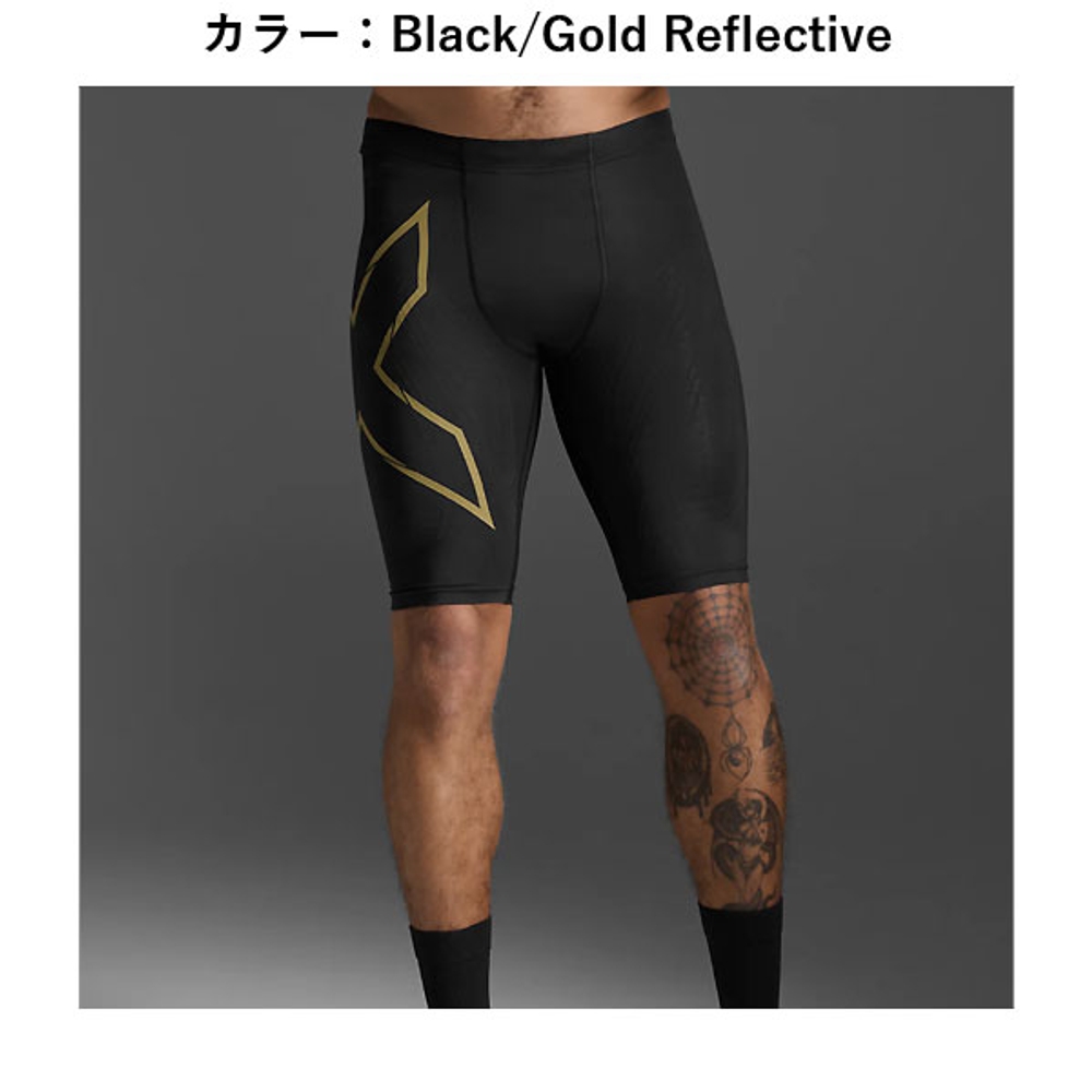 2XU 투타임즈유 타이즈 쇼츠 러닝 마라톤 하프 팬츠 블랙 골드 MA5331B - 상세 이미지 5