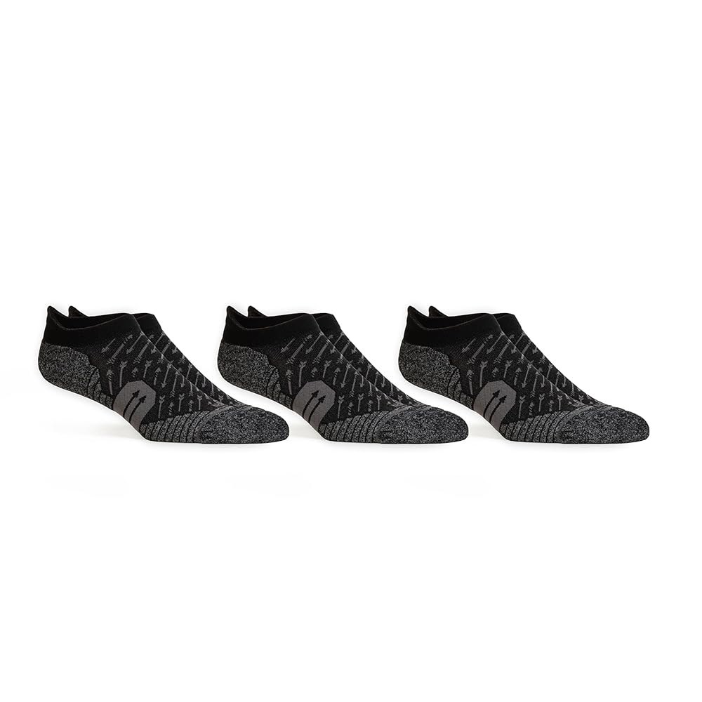 WORN T3 남성 및 여성용 달리기, 통기성, 물집 양말 체육관, (3 빠른 블랙 팩), 흡수, - 가벼운 방지, 라지 쿠션, 발목 일상복, - 상품 이미지