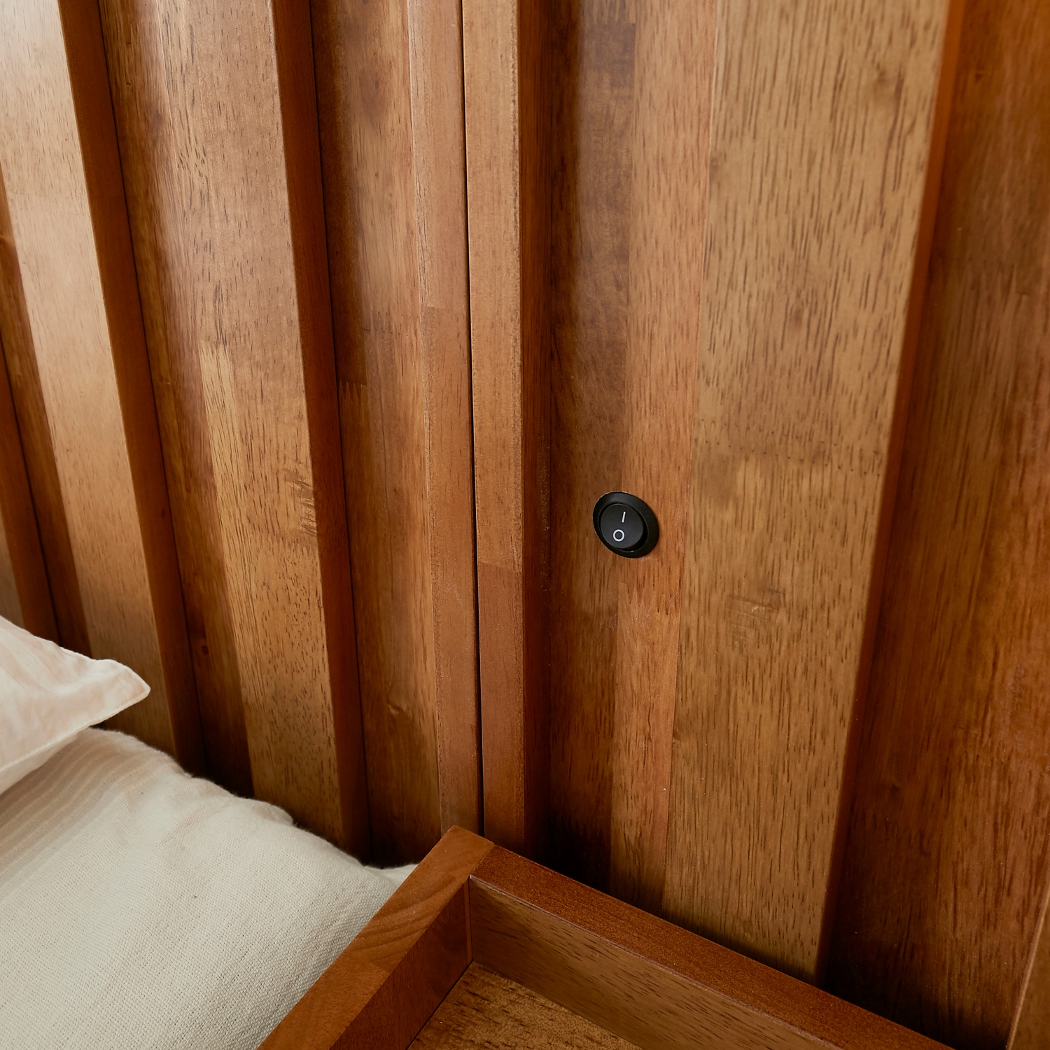 오로라 호텔식 평상형 LED 원목 침대프레임 슈퍼싱글, 월넛