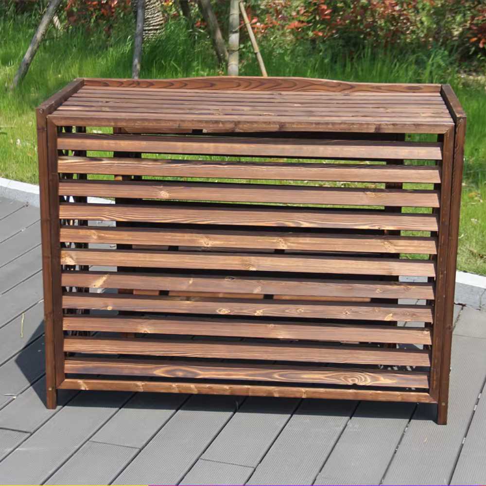 원목 실외기 커버 야외 발코니 목재 차양막 가리개 100x43x94cm 격자형 이미지 6