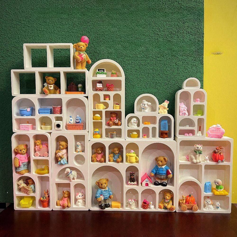 미니피규어 진열장 실리콘 몰드 레고 인형 전시 틀 퍼플 몰드 6개 세트