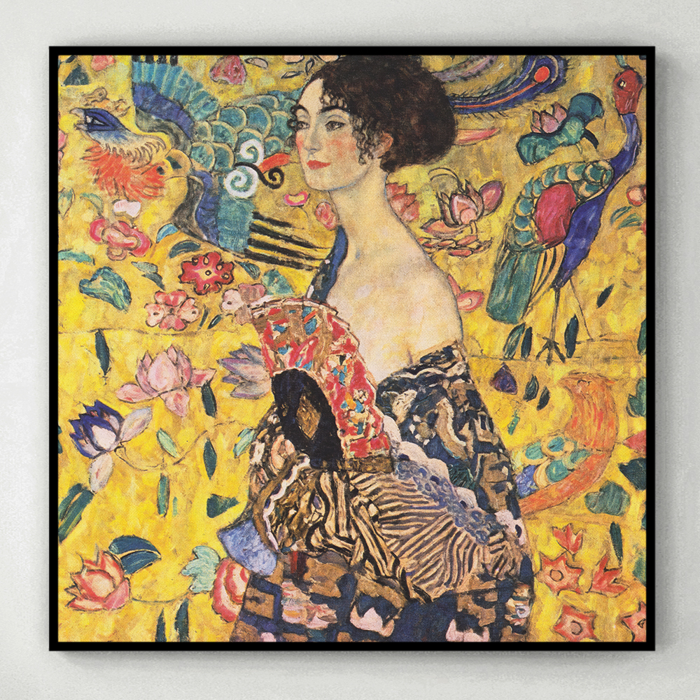 구스타프 클림트 인테리어 그림 액자 포스터 명화 Lady with a Fan 1917 - 상세 이미지 3