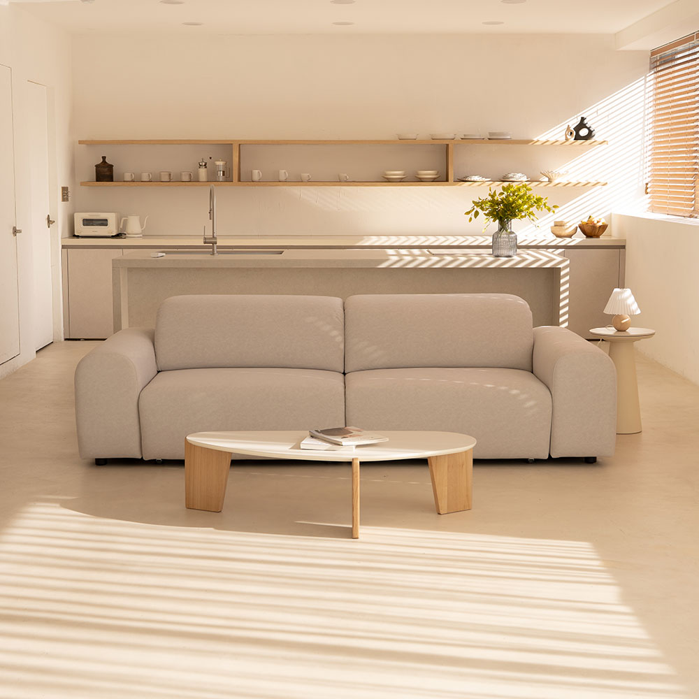 슬립 3.5인용 전동 리클라이너 이지클린 패브릭 슬라이드 모션 소파 2600